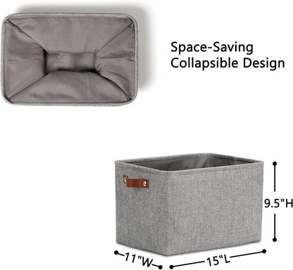 DULLEMELO Medium Storage Baskets for Organizing, Rectangular Fabric Storage Bins Collapsible