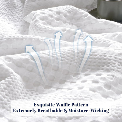 PHF Cooling Waffle Blanket King Size, Lightweight 60% Rayon Derived from Bamboo & 40& Cotton