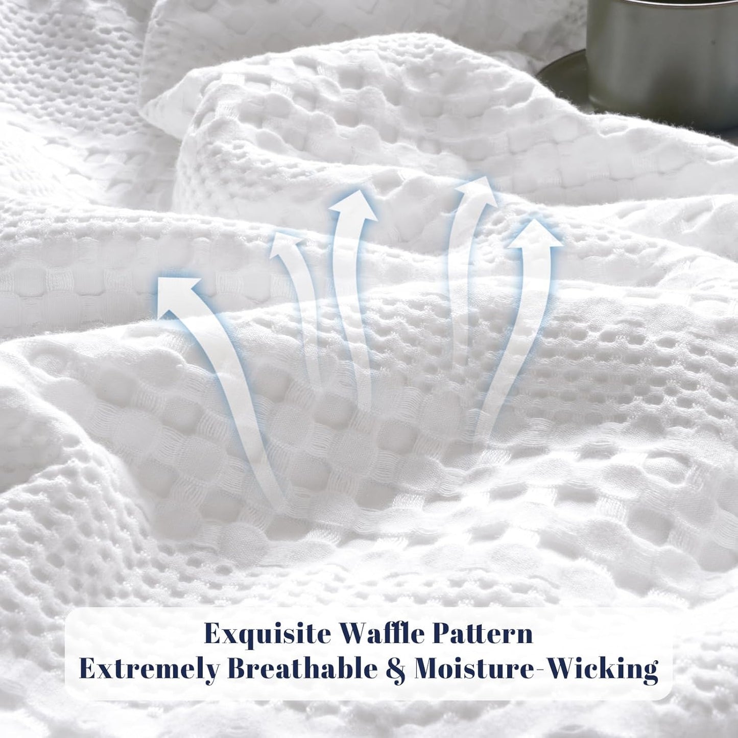 PHF Cooling Waffle Blanket Queen Size, Lightweight 60% Rayon Derived from Bamboo & 40% Cotton