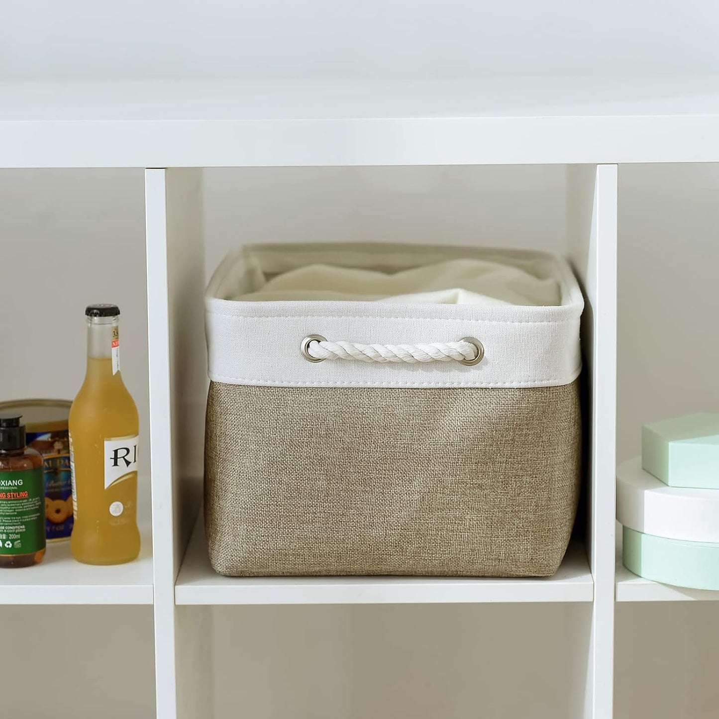 TheWarmHome Storage Basket for Organizing - 16x12x8 inch Large 3 Pack Collapsible Storage Bin for