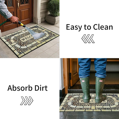 Door Mat Welcome Mat, Heavy Duty Door Mat 23.6 x 35.4 Inch Front Door Mat Rug Doormat for Outdoor