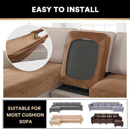 PrinceDeco Sectional Couch Covers 4 Pieces Couch Covers for Sofa Velvet Separate Couch Cover L