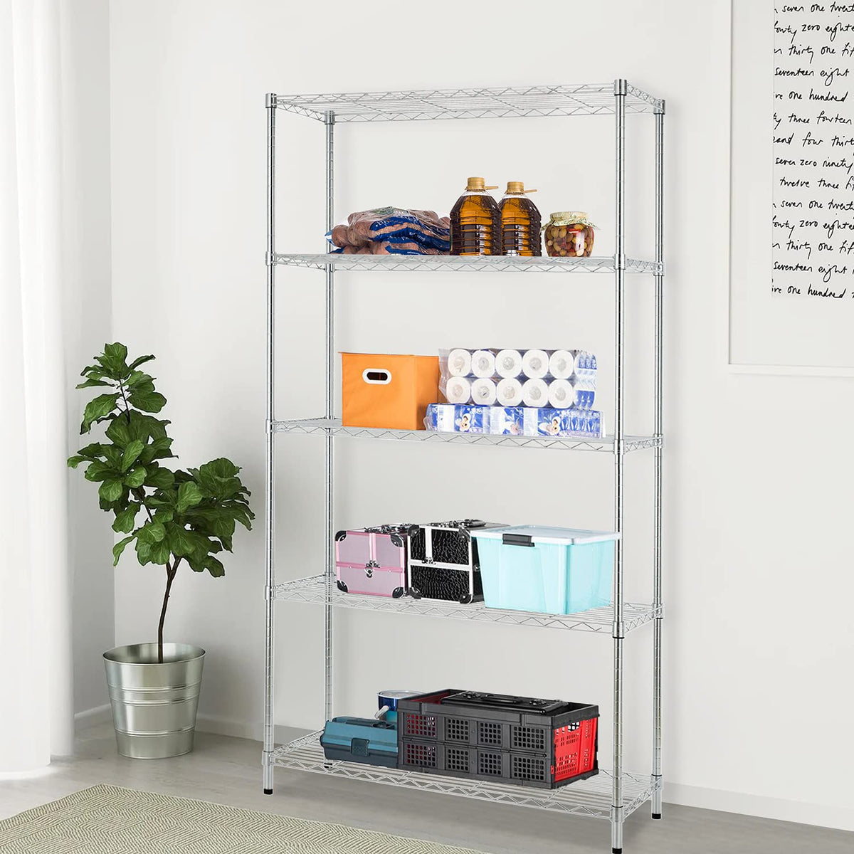 5 Tier Wire Shelving Unit 72"x36"x14"Storage Shelves Metal Wire Shelf Storage Rack Adjustable
