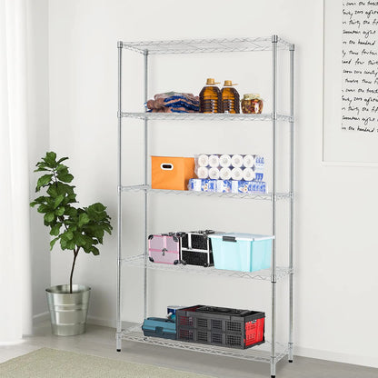 5 Tier Wire Shelving Unit 72"x36"x14"Storage Shelves Metal Wire Shelf Storage Rack Adjustable