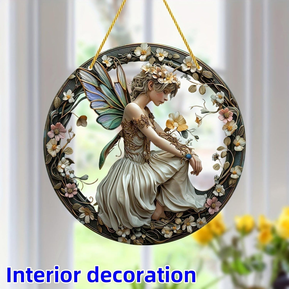 Flower Fairy Garden Decorations Angel Wing Christmas Halloween Deco Statue Art Elf Sculpture