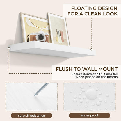 RICHFOCUS 31.5Inch Floating Shelves for Wall 2 Pack Shelves for Bedroom|Kitchen|Bathroom Wall