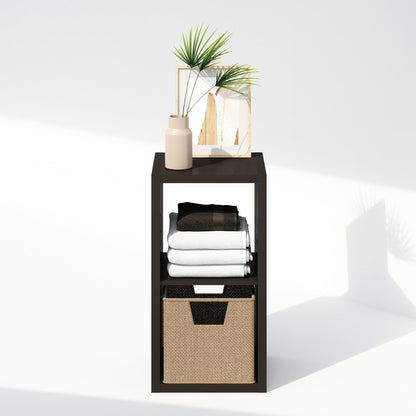 Furinno Cubic Extra Thick 2-Cube Closet Organizers and Storage, Dark Oak