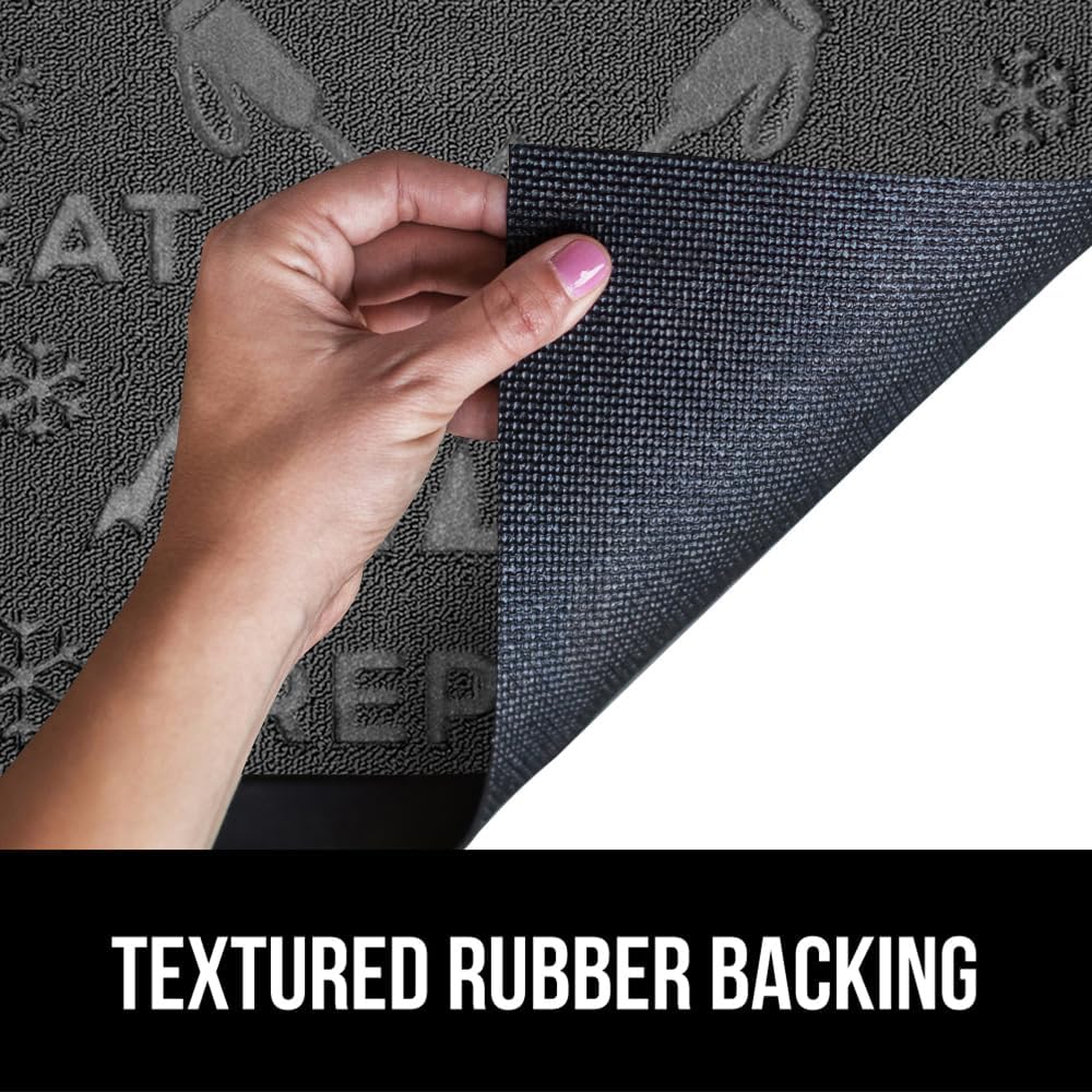 GORILLA GRIP 100% Waterproof All-Season WeatherMax Doormat, US Designed Natural Rubber, Stain and