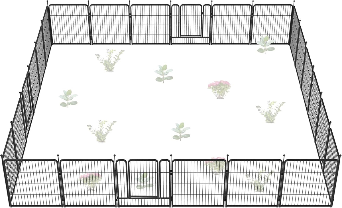 FXW Garden Fence Outdoor for The Yard – 32in(H) x 54.0ft(L) Heavy Duty Metal Animal Barrier for Dog