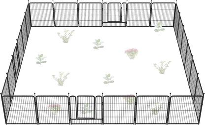 FXW Garden Fence Outdoor for The Yard – 32in(H) x 54.0ft(L) Heavy Duty Metal Animal Barrier for Dog
