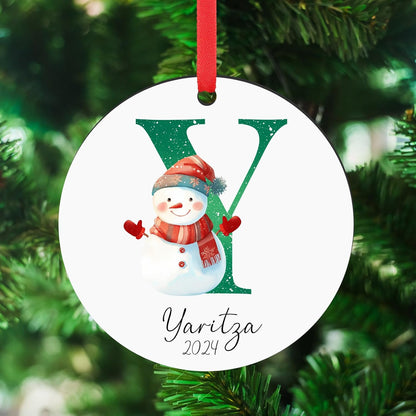 Personalized Christmas Ornaments 2025 Wood Custom Name Date Initial A-Z Monogram Christmas Ornament
