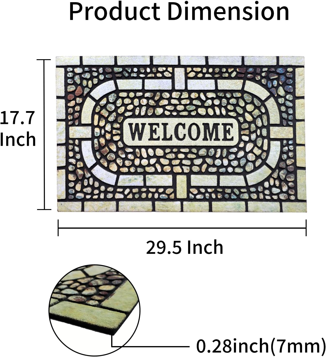 Door Mat Welcome Mat, Heavy Duty Door Mat 17.7 x 29.5 Inch Front Door Mat Rug Doormat for Outdoor