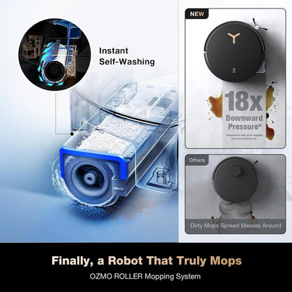 ECOVACS DEEBOT X8 PRO OMNI Robot Vacuum and Mop, 18000Pa, OZMO ROLLER Instant Self-Washing Mopping