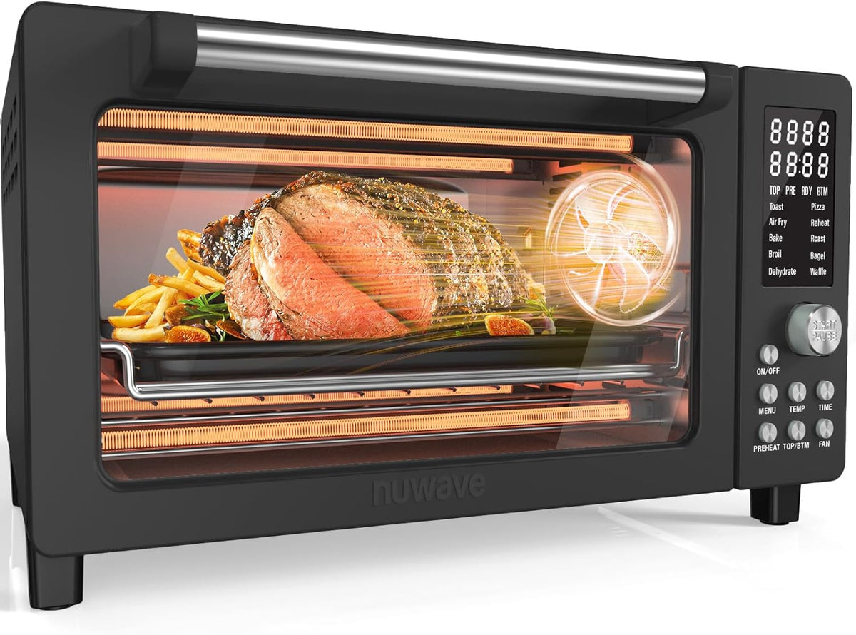 Nuwave Bravo Pro Smart Air Fryer Toaster Oven Combo, Airfryer Convection Oven Countertop, 12-in-1