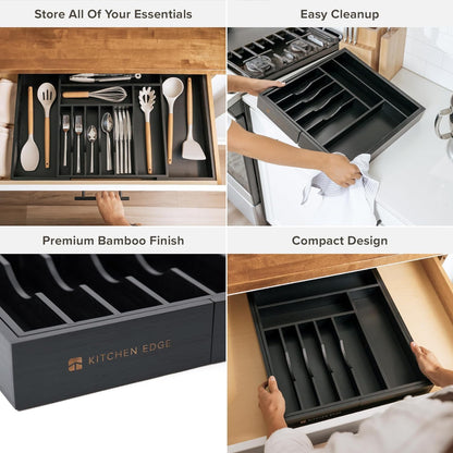 Premium Silverware, Flatware and Utensil Organizer for Kitchen Drawers, Food-Safe Contract Grade