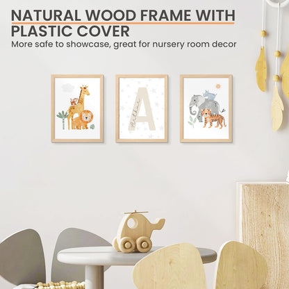 upsimples 9x12 Frame, Natural Solid Wooden Picture Frames, Display 6x8 with Mat or 9 x 12 Without