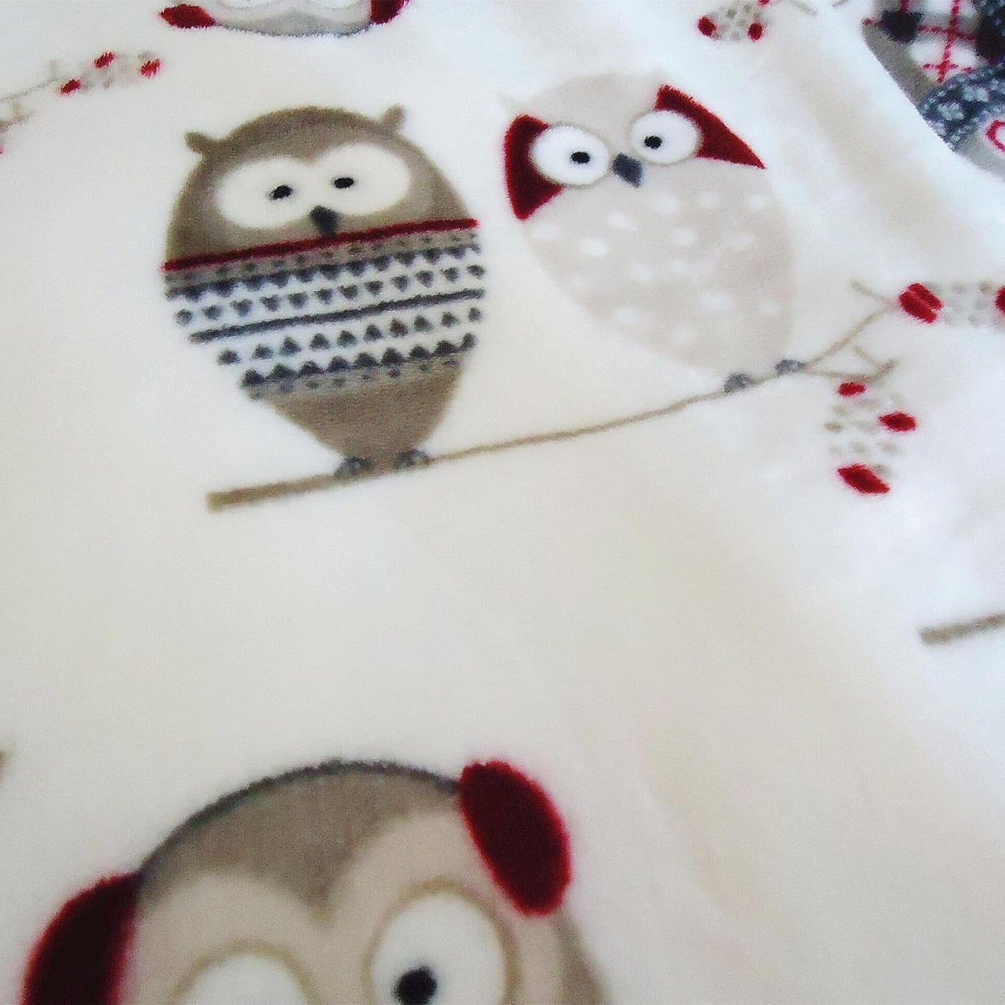 UKELER Owl Sherpa Bed Blanket King Size 90''x108''- Ultra Soft Cozy Flannel Fleece Blanket for