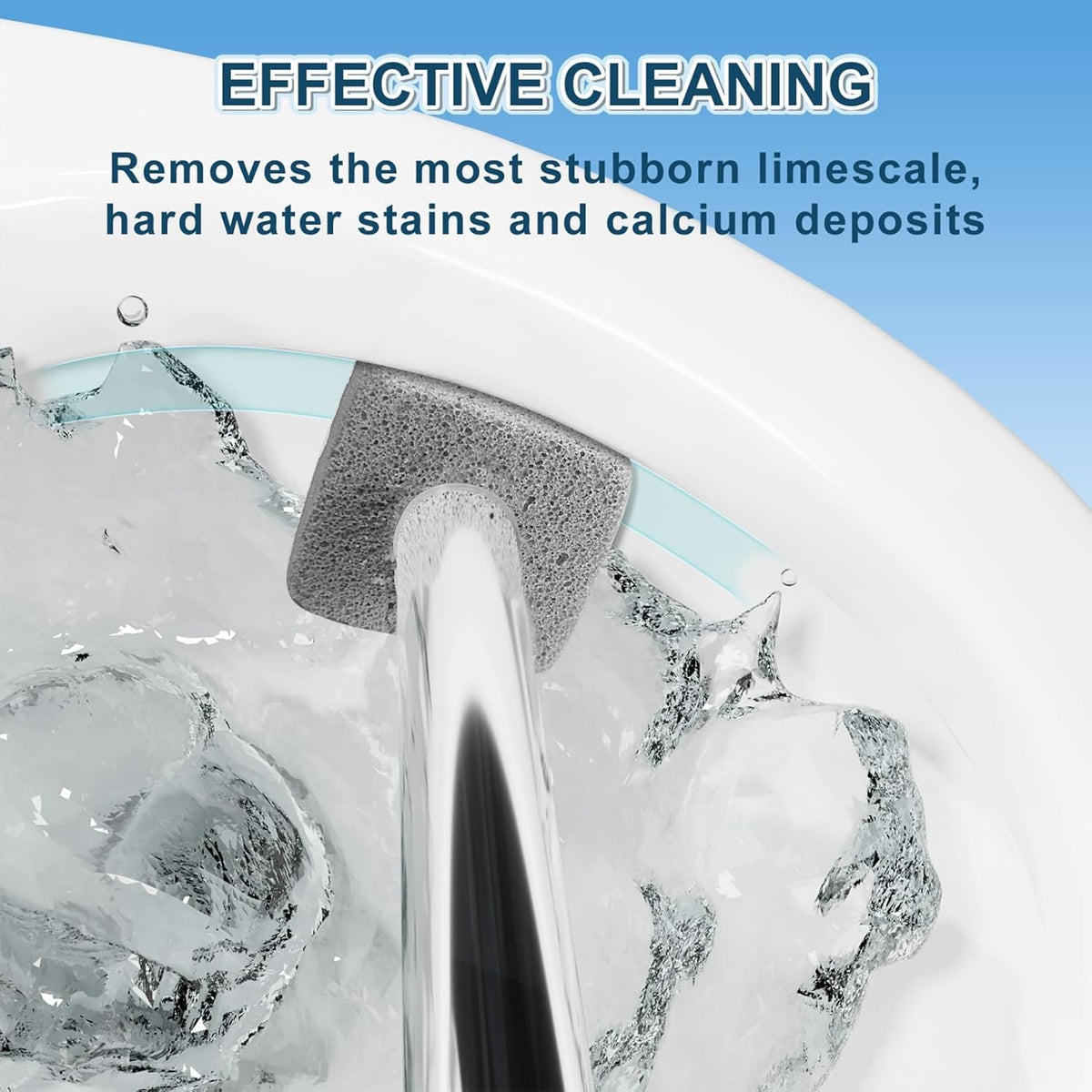 Pumice Stone Toilet Bowl Cleaner,16.7Inch Toilet Pumice Stone with Handle Cleans Hard Water Ring