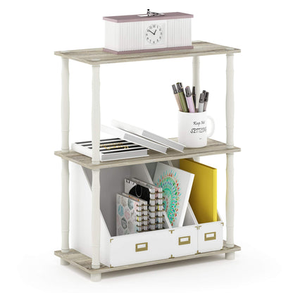 Furinno Turn-N-Tube 3-Tier Compact Multipurpose Shelf Display Rack with Classic Tube, Sonoma
