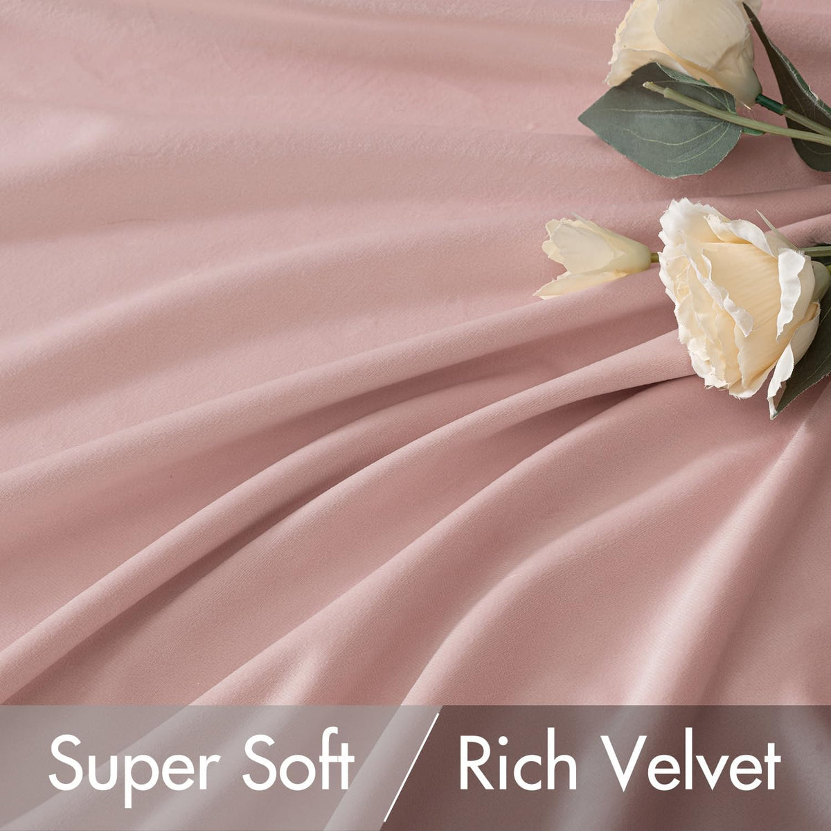 MIULEE Baby Pink Velvet Curtains 108 inches 2 Panels - Luxury Room Darkening Window Drapes for