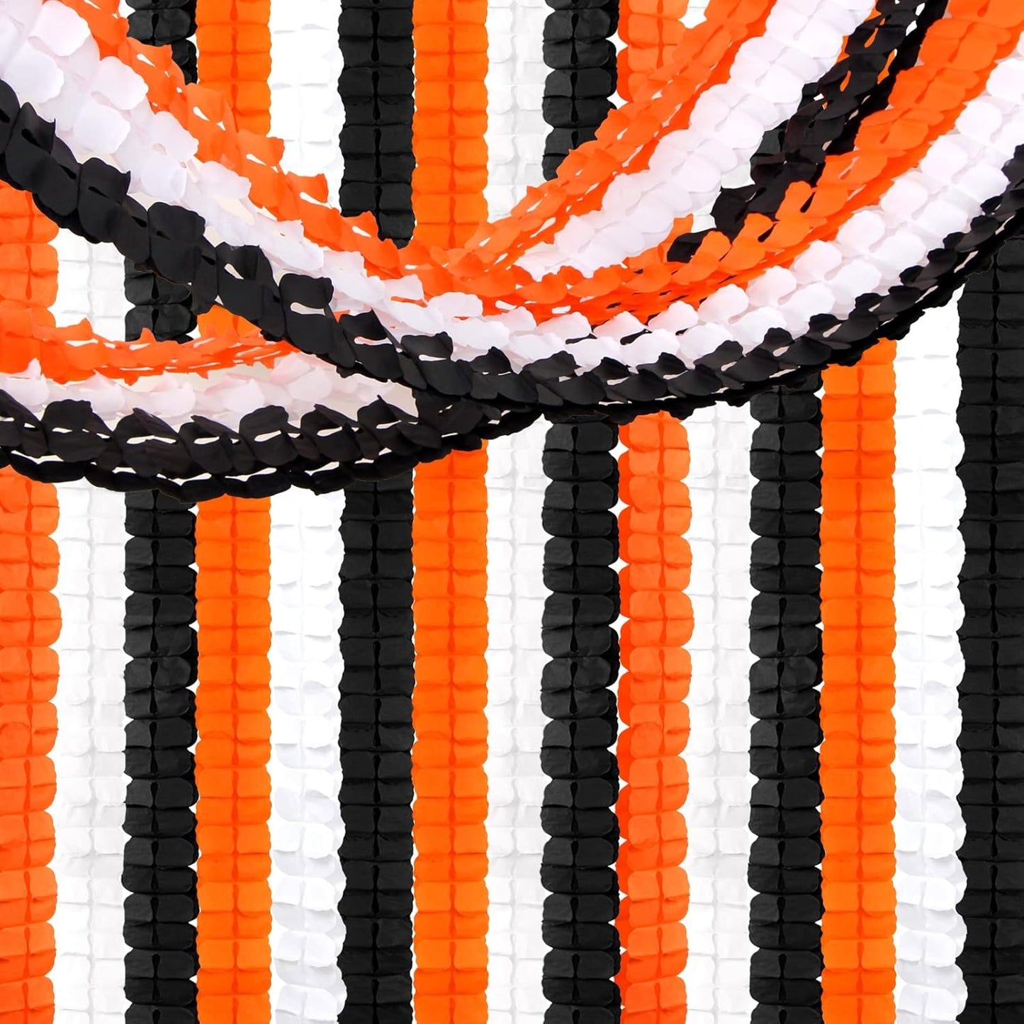 Black-White Orange halloween Party-Decorations Streamers-Garland - 12pcs 4-Leaf Clover Paper