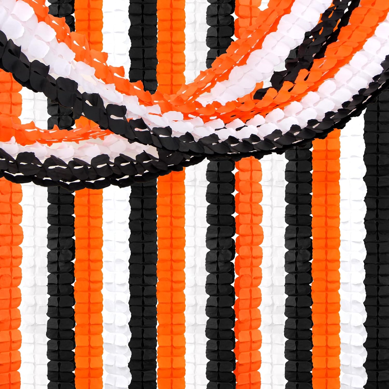 Black-White Orange halloween Party-Decorations Streamers-Garland - 12pcs 4-Leaf Clover Paper