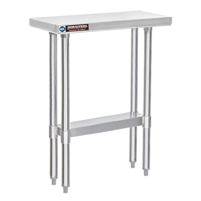 DuraSteel 30x12 Narrow Stainless Steel Table - NSF Small Food Prep Worktable - Counter Height Metal