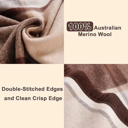 YOUR MOON 100% Pure Wool King Size, Australian Organic Natural Wool Blankets, Hypoallergenic