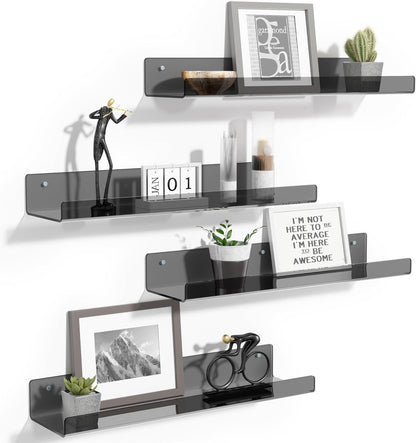 upsimples Acrylic Shelves for Wall Decor, 15" Display Shelf Perfume Organizer for Bathroom
