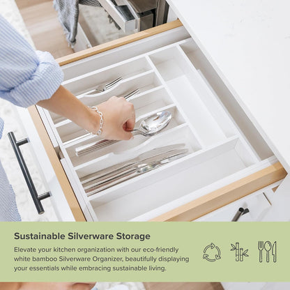 Premium Silverware, Flatware and Utensil Organizer for Kitchen Drawers, Food-Safe Contract Grade