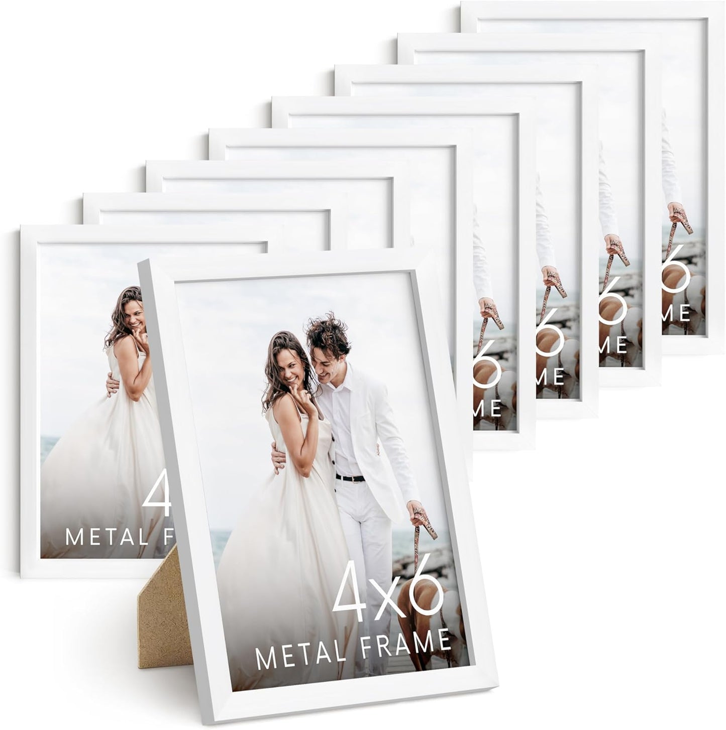 HAUS AND HUES 4x6 White Metal Picture Frames - Bulk Frames 4X6 - Features Premium Aluminum