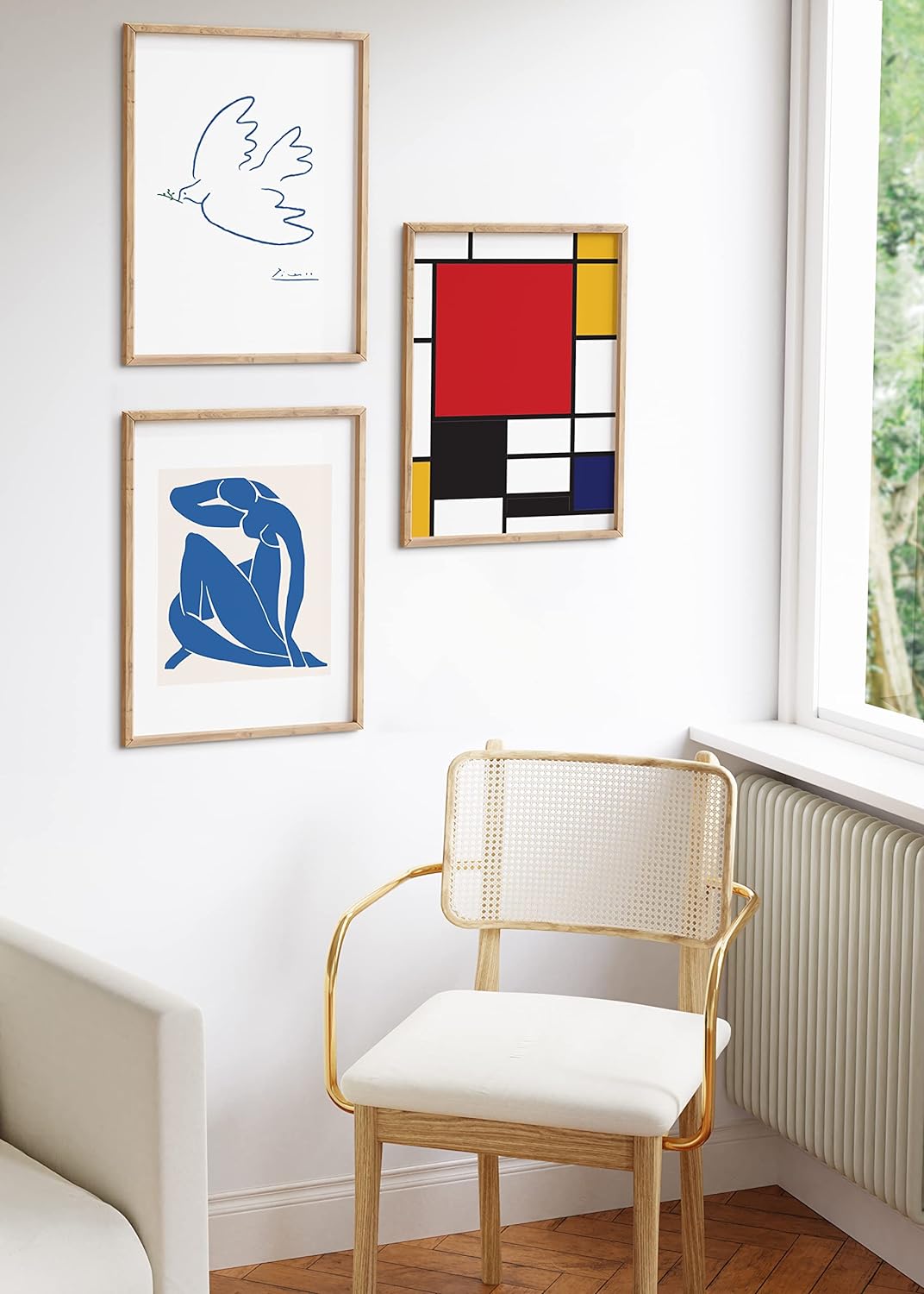 HAUS AND HUES Beige Wood Oak 16x20 Picture Frame, Set of 3 - Modern Wood Wall Art Display
