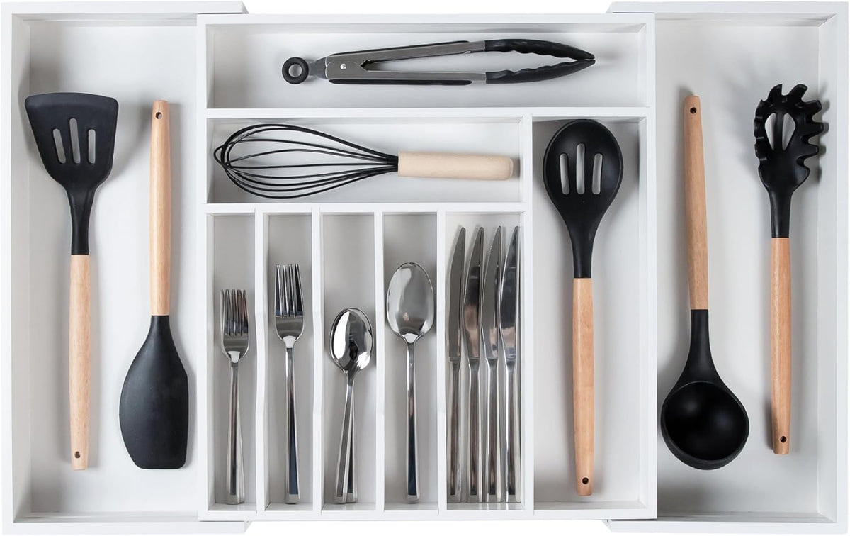 Premium Silverware, Flatware and Utensil Organizer for Kitchen Drawers, Food-Safe Contract Grade