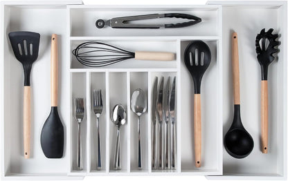 Premium Silverware, Flatware and Utensil Organizer for Kitchen Drawers, Food-Safe Contract Grade