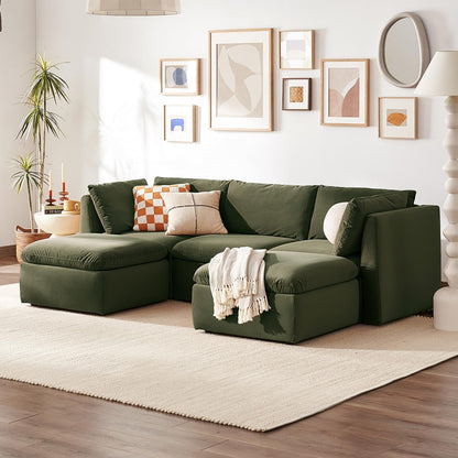 mopio Oversized Modular Sectional Sofa with Fully Removable Covers and Storage, Convertible U