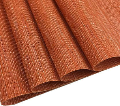 WAZAIGUR Placemats Set of 4 for Dining Table Heat-Resistant Washable Place Mats Woven Vinyl Kitchen