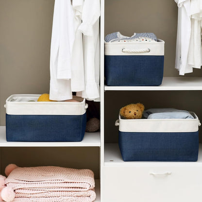 Storage Bins - Large Baskets for Storage Cubes with Handles Organization and Storage Baskets Gifts