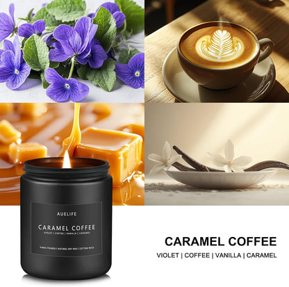 Caramel Coffee Candle | Men Scented Candles for Home, Candles Gifts for Women Men - Soy Candle for