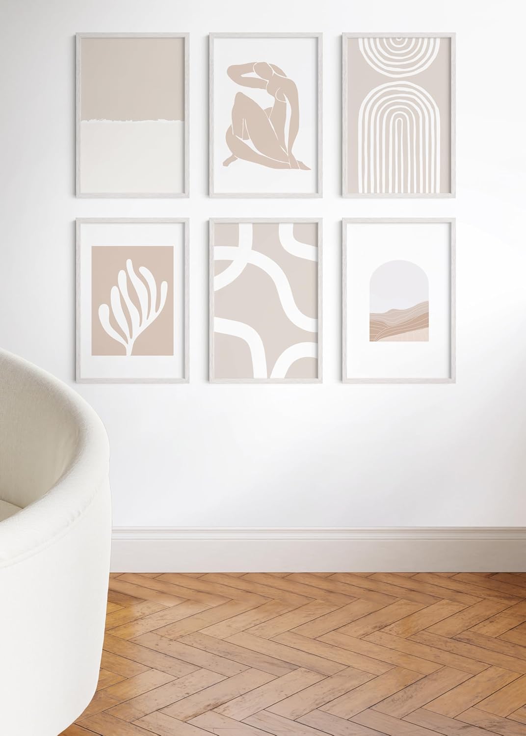 Haus and Hues 20x30 White Oak Wood Picture Frames Set of 25 - Premium Bulk Picture Frames 20x30