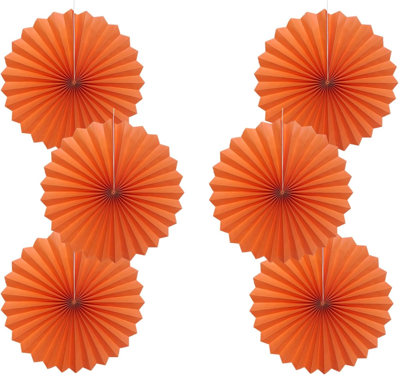 Orange Birthday Party Decorations,DIY Orange Paper Fans Hanging Decoration,16in Halloween Paper