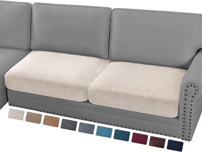 PrinceDeco Velvet Couch Cushion Cover Soft Stretch Cushion Slipcover for Chair Loveseat Sofa
