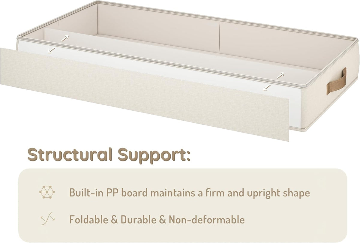 Vailando Under Bed Storage Containers, Foldable Storage Bins for Blankets, Comforter, and Seasonal