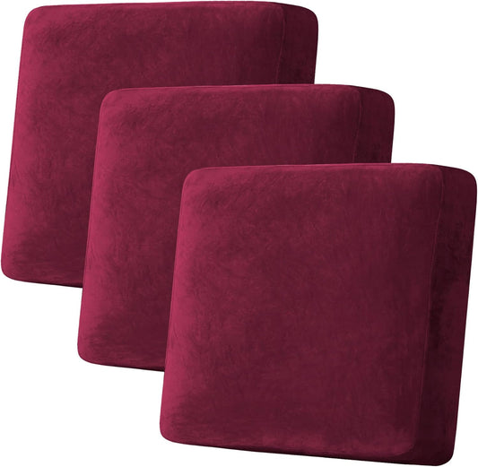 H.VERSAILTEX Velvet Stretch Couch Cushion Cover Plush Cushion Slipcover for Chair Loveseat Sofa