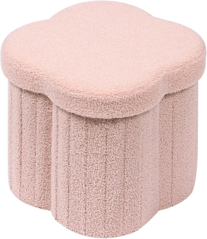 B FSOBEIIALEO Storage Ottoman Cube, Flowers Shaped Ottomans with Storage Foot Stool Footrest for
