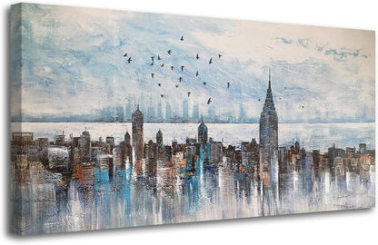 Arjun Cityscape Wall Art New York City Skyline Buildings Picture Modern Abstract Grey NYC Skyline
