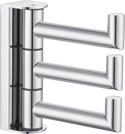 Angle Simple Towel Hook for Bathroom, SUS 304 Stainless Steel Foldable Robe Towel Holder, Wall Coat
