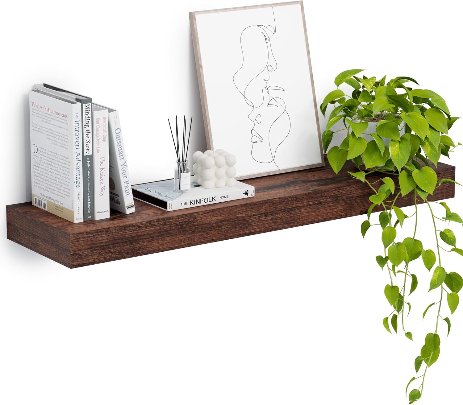 Heimlove 12" Deep Floating Shelves, 36 x 12 Inch Wall Mounted Long Floating Shelf with Invisible
