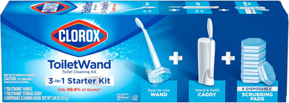 Clorox Original Cleaning System, ToiletWand, Storage Caddy, 6 Refill Heads, Dorm Room Essentials
