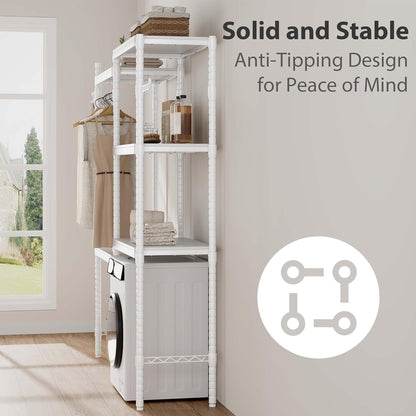 Double Row Over Washer and Dryer Storage Shelves, Laundry Room Organization and Storage, Heavy Duty