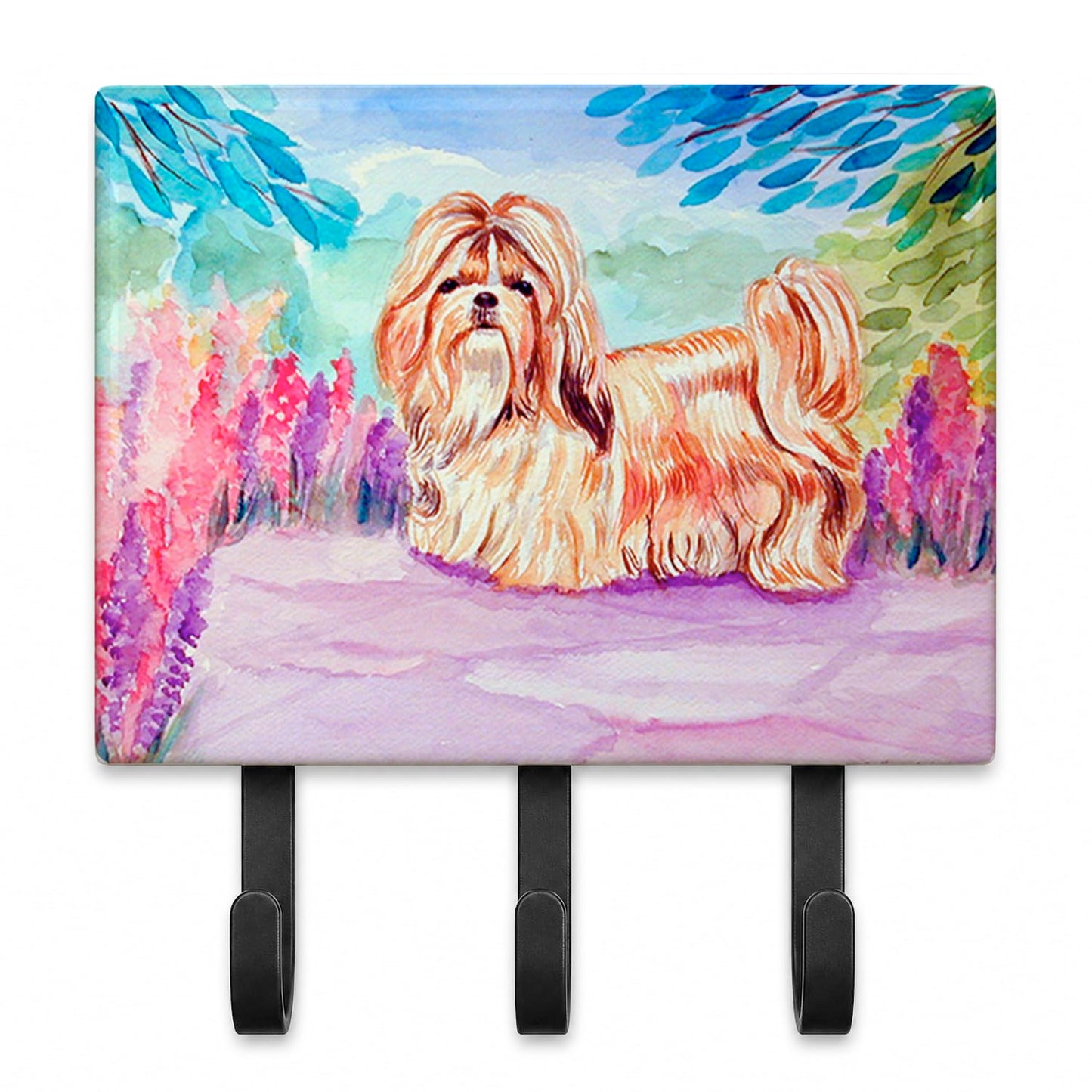 Caroline's Treasures 7136TH68 Shih Tzu Leash or Key Holder, Wall Hooks, Key Hooks Holder, Coat Rack